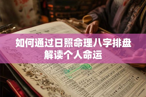 如何通过日照命理八字排盘解读个人命运