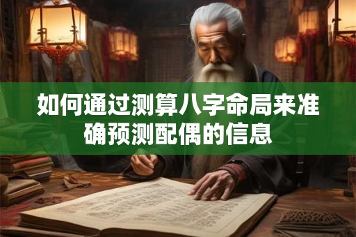 如何通过测算八字命局来准确预测配偶的信息 如何通过测算八字命局来准确预测配偶的信息