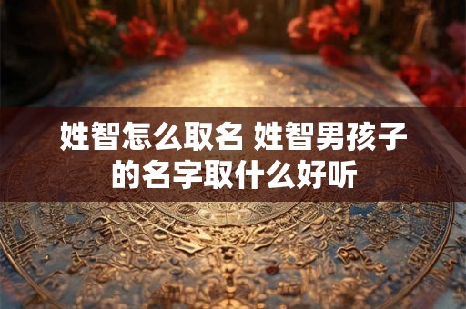 姓智怎么取名 姓智男孩子的名字取什么好听