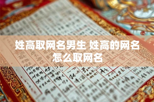 姓高取网名男生 姓高的网名怎么取网名