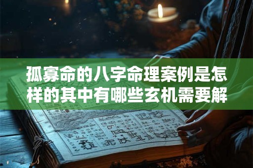 孤寡命的八字命理案例是怎样的其中有哪些玄机需要解析