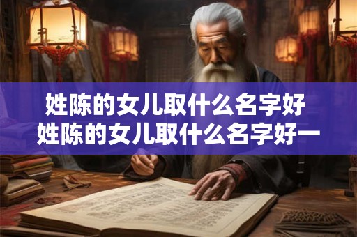 姓陈的女儿取什么名字好 姓陈的女儿取什么名字好一点