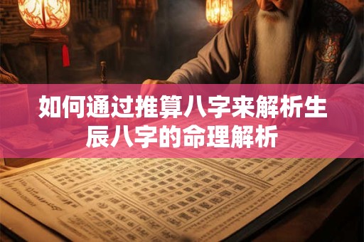 详细阅读:如何通过推算八字来解析生辰八字的命理解析 如何通过推算八字来解析生辰八字的命理解析