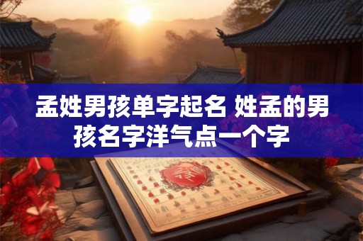 孟姓男孩单字起名 姓孟的男孩名字洋气点一个字