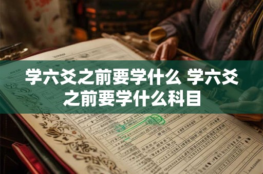 学六爻之前要学什么 学六爻之前要学什么科目