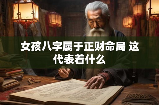 女孩八字属于正财命局 这代表着什么