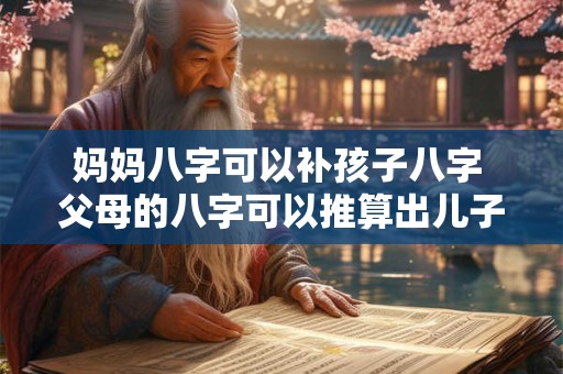 妈妈八字可以补孩子八字 父母的八字可以推算出儿子的八字吗