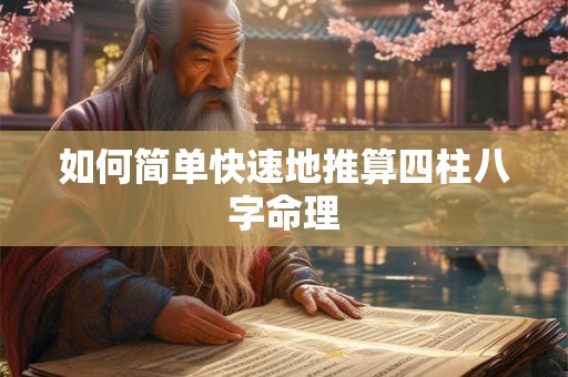 如何简单快速地推算四柱八字命理