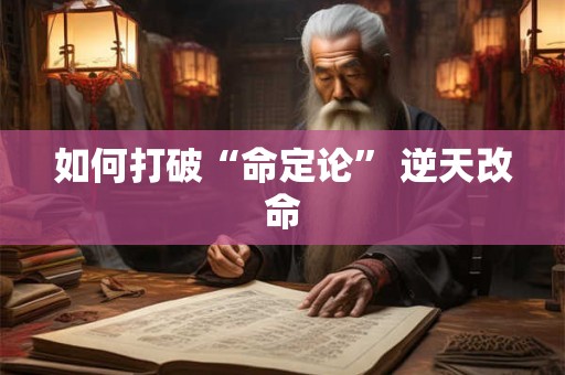如何打破“命定论” 逆天改命