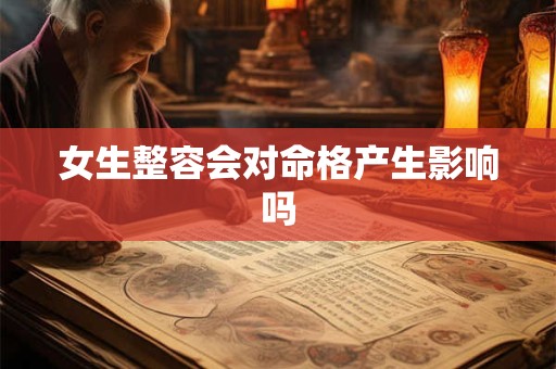 女生整容会对命格产生影响吗