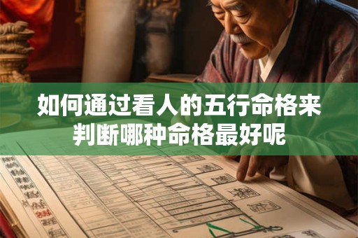 如何通过看人的五行命格来判断哪种命格最好呢
