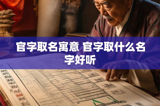 官字取名寓意 官字取什么名字好听