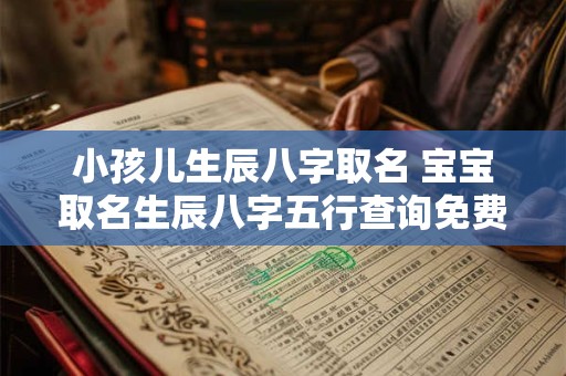 小孩儿生辰八字取名 宝宝取名生辰八字五行查询免费