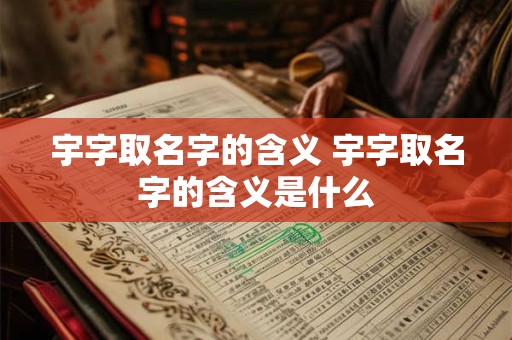 宇字取名字的含义 宇字取名字的含义是什么