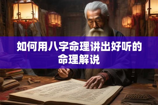 如何用八字命理讲出好听的命理解说