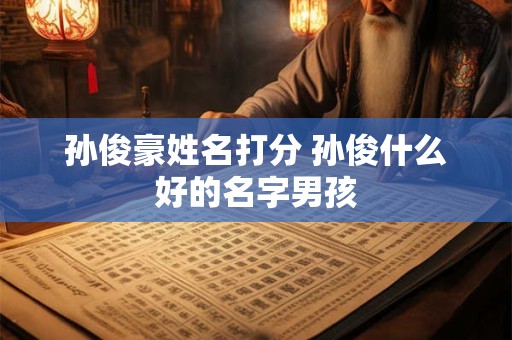 孙俊豪姓名打分 孙俊什么好的名字男孩