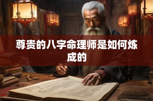 尊贵的八字命理师是如何炼成的