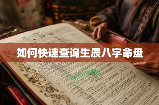 如何快速查询生辰八字命盘