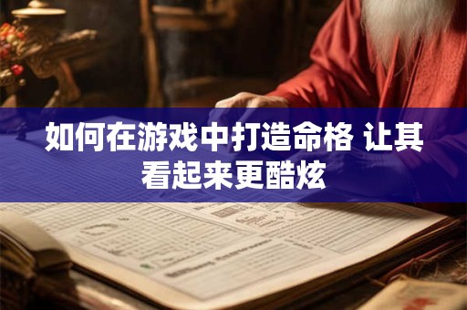 如何在游戏中打造命格 让其看起来更酷炫