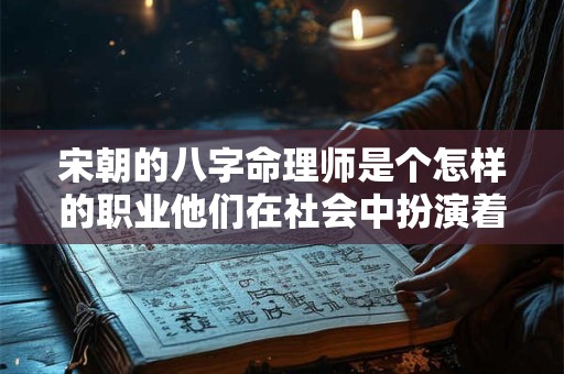 宋朝的八字命理师是个怎样的职业他们在社会中扮演着怎样的角色