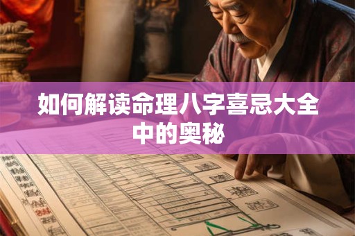 如何解读命理八字喜忌大全中的奥秘 如何解读命理八字喜忌大全中的奥秘