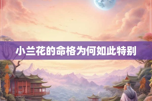 小兰花的命格为何如此特别 小兰花的命格为何如此特别