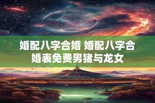 婚配八字合婚 婚配八字合婚表免费男猪与龙女
