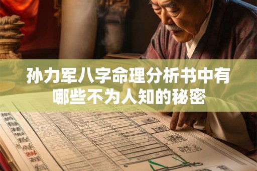 孙力军八字命理分析书中有哪些不为人知的秘密