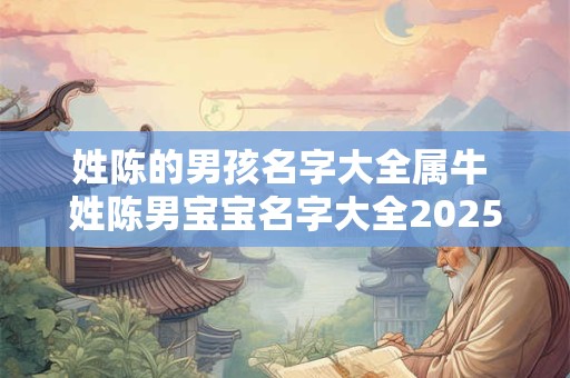 姓陈的男孩名字大全属牛 姓陈男宝宝名字大全2025属牛