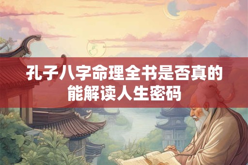 孔子八字命理全书是否真的能解读人生密码 孔子八字命理全书是否真的能解读人生密码