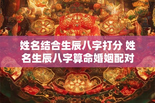 姓名结合生辰八字打分 姓名生辰八字算命婚姻配对