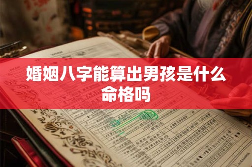 婚姻八字能算出男孩是什么命格吗