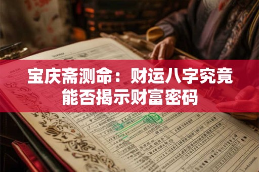 宝庆斋测命：财运八字究竟能否揭示财富密码