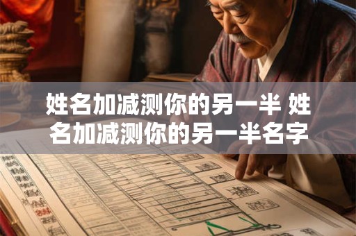 姓名加减测你的另一半 姓名加减测你的另一半名字