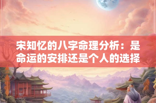 宋知忆的八字命理分析：是命运的安排还是个人的选择