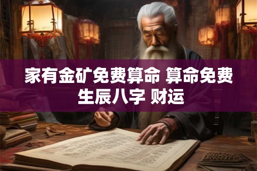 家有金矿免费算命 算命免费 生辰八字 财运