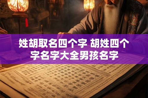 姓胡取名四个字 胡姓四个字名字大全男孩名字