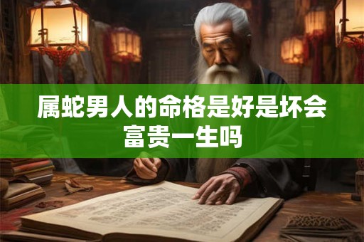 属蛇男人的命格是好是坏会富贵一生吗