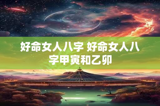 好命女人八字 好命女人八字甲寅和乙卯