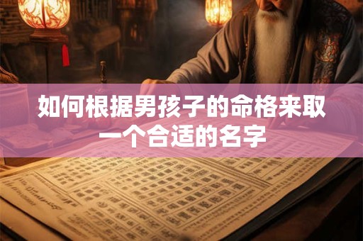 如何根据男孩子的命格来取一个合适的名字