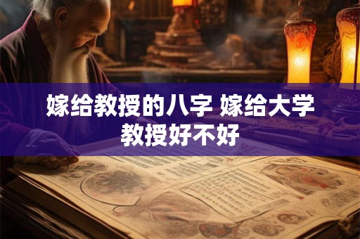 嫁给教授的八字 嫁给大学教授好不好