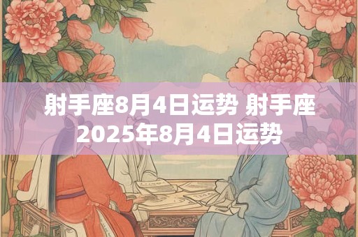 射手座8月4日运势 射手座2025年8月4日运势