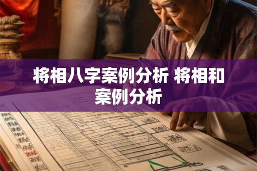 将相八字案例分析 将相和案例分析