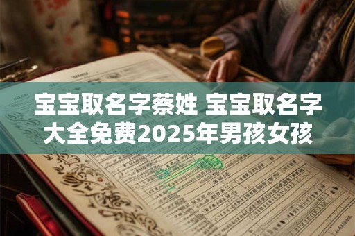 宝宝取名字蔡姓 宝宝取名字大全免费2025年男孩女孩
