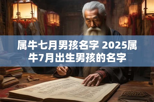 属牛七月男孩名字 2025属牛7月出生男孩的名字
