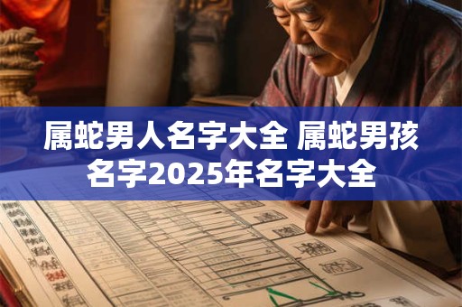 属蛇男人名字大全 属蛇男孩名字2025年名字大全