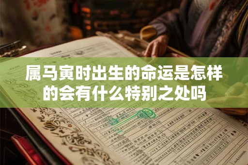 属马寅时出生的命运是怎样的会有什么特别之处吗