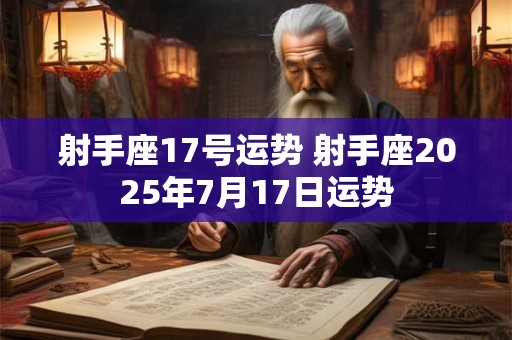 射手座17号运势 射手座2025年7月17日运势