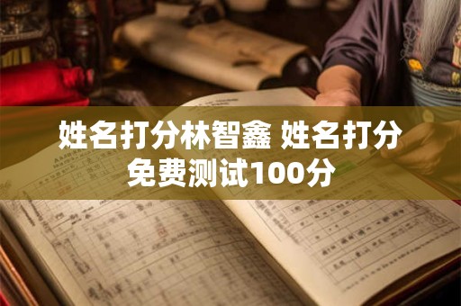 姓名打分林智鑫 姓名打分免费测试100分