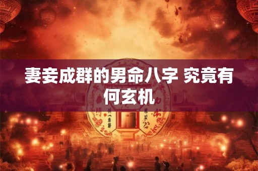 妻妾成群的男命八字 究竟有何玄机